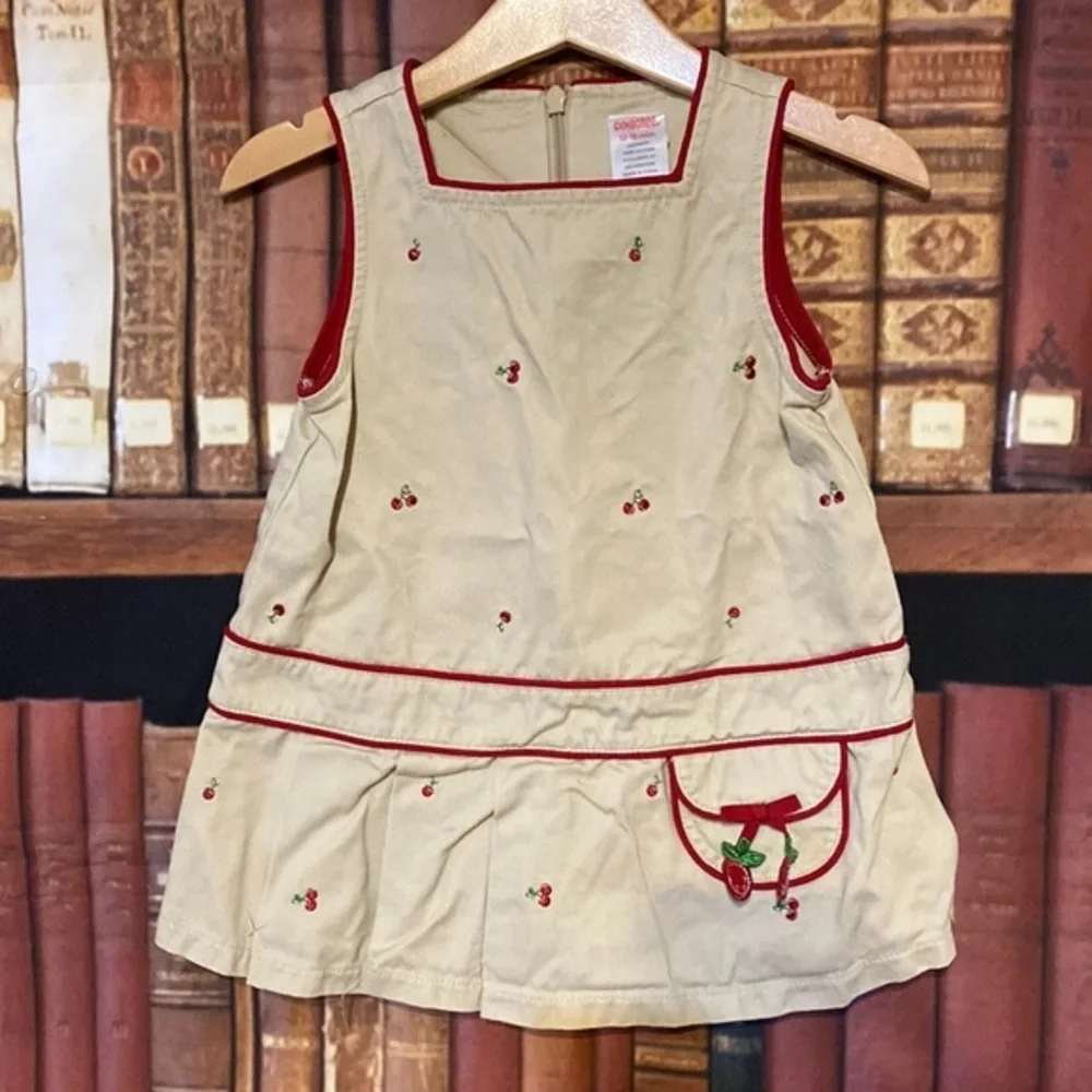 Gymboree Cherries Cherries Everywhere Jumper Dress 12-18M Cherry Pie